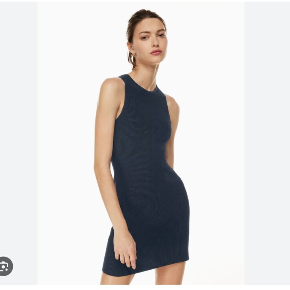 Aritzia Babaton Formarib Racerback Dress Black Size Medium - Picture 3 of 8